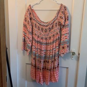 Off the shoulder smocked top dress. NWOT